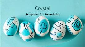  Presentation with turquoise - PPT layouts enhanced with creative-trendy-painted-easter-eggs background and a arctic colored foreground