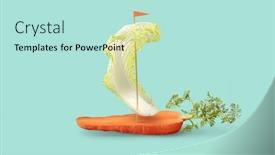  Presentation with vegetarian - Presentation theme featuring creative-vegetarian-boat-handmade background and a mint green colored foreground