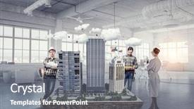  Presentation with work design - Slides featuring creative work of architect group background and a gray colored foreground