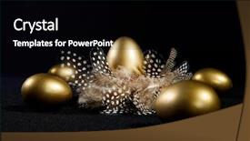  Presentation with golden - Colorful theme enhanced with creatively lit golden goose eggs backdrop and a black colored foreground