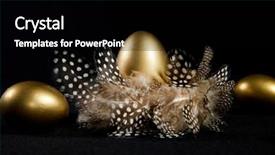  Presentation with golden - Theme featuring creatively lit golden goose eggs background and a black colored foreground