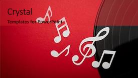  Presentation with music note - Slides with creativity abstract - paper cut of music note background and a red colored foreground