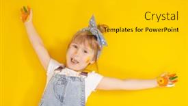  Presentation with creativity - Slide deck with creativity-and-drawing-for-children and a  colored foreground