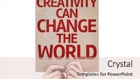  Presentation with social change - Beautiful presentation theme featuring creativity can change the world backdrop and a lemonade colored foreground