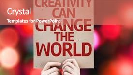  Presentation with social change - Presentation theme enhanced with creativity can change the world background and a coral colored foreground