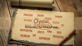  Presentation with wood rustic - PPT theme enhanced with creativity-concept-related-cloud background and a coral colored foreground