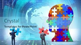  Presentation with creativity - Presentation theme consisting of creativity-concept-with-head-made background and a light blue colored foreground