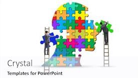  Presentation with creativity - Presentation theme enhanced with creativity-concept-with-head-made background and a white colored foreground