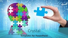  Presentation with creativity - PPT theme having creativity-concept-with-head-made background and a light blue colored foreground