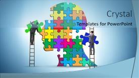  Presentation with creativity - Slides enhanced with creativity-concept-with-head-made background and a light blue colored foreground