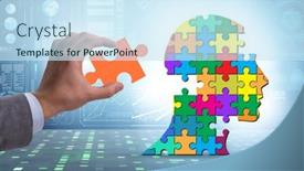  Presentation with creativity - Slides consisting of creativity-concept-with-head-made background and a sky blue colored foreground