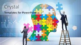  Presentation with creativity - Slides having creativity-concept-with-head-made background and a light blue colored foreground