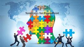  Presentation with creativity - PPT layouts enhanced with creativity-concept-with-head-made background and a light blue colored foreground