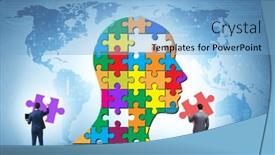  Presentation with creativity - Presentation theme having creativity-concept-with-head-made background and a light blue colored foreground