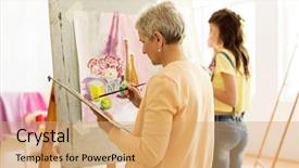  Presentation with creativity - Theme consisting of creativity education and people concept background and a coral colored foreground