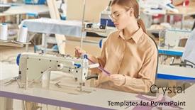  Presentation with apparel industry - PPT layouts enhanced with creativity-in-work-manufacture background and a coral colored foreground