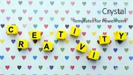  Presentation with creativity - Colorful slides enhanced with creativity motto by alphabet letters backdrop and a  colored foreground