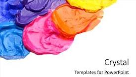  Presentation with abstract - Beautiful theme featuring creativity tools - abstract acrylic painted background backdrop and a  colored foreground