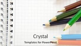  Presentation with pencils - Slide deck consisting of creativity tools - pencils on white notebook background and a sky blue colored foreground