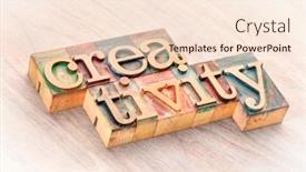  Presentation with creativity - Audience pleasing slides consisting of creativity-word-word-abstract backdrop and a lemonade colored foreground