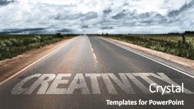  Presentation with rural road - Slide deck enhanced with creativity written on rural road background and a gray colored foreground