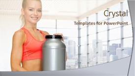  Presentation with food sport - PPT theme featuring creatix - sport fitness food additive background and a cream colored foreground