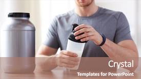  Presentation with protein shake - Colorful slide set enhanced with creatix - sport fitness healthy lifestyle backdrop and a coral colored foreground