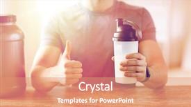  Presentation with healthy people - PPT theme enhanced with creatix - sport fitness healthy lifestyle background and a coral colored foreground