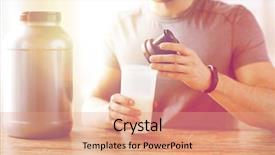  Presentation with protein shake - Colorful PPT layouts enhanced with creatix - sport fitness healthy lifestyle backdrop and a coral colored foreground