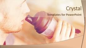  Presentation with protein shake - Colorful theme enhanced with creatix - sport fitness healthy lifestyle backdrop and a lemonade colored foreground