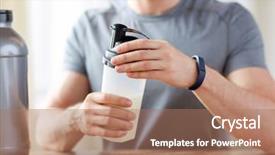  Presentation with healthy people - Colorful presentation theme enhanced with creatix - sport healthy lifestyle and people backdrop and a coral colored foreground