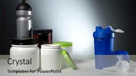  Presentation with supplement - Slide deck enhanced with creatix - sport nutrition supplement containers background and a light gray colored foreground