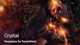  Presentation with lava - Slide set with creatures - creature made from lava background and a wine colored foreground