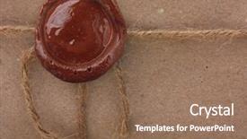  Presentation with antique parchment wax seal - PPT theme consisting of credence - blank paper with wax seal background and a coral colored foreground