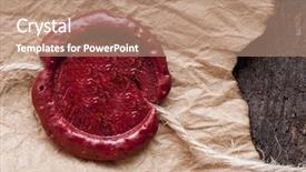  Presentation with wax - Slide set featuring credence - blank paper with wax seal background and a coral colored foreground