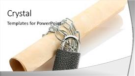  Presentation with old scroll - Presentation theme with credence - old scroll with chain isolated background and a  colored foreground