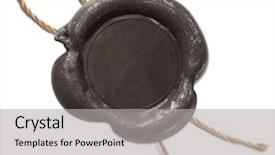  Presentation with credentials - Presentation design with credentials - black wax seal isolated background and a light gray colored foreground