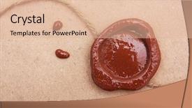  Presentation with credentials - Colorful presentation enhanced with credentials - blank paper with wax seal backdrop and a lemonade colored foreground