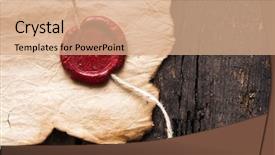  Presentation with credentials - Beautiful PPT theme featuring credentials - blank paper with wax seal backdrop and a coral colored foreground