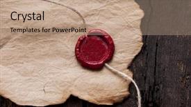  Presentation with antique parchment wax seal - Amazing presentation theme having credentials - blank paper with wax seal backdrop and a coral colored foreground