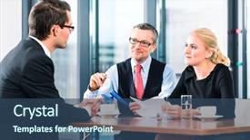  Presentation with credentials - Colorful slides enhanced with credentials - business - young man backdrop and a ocean colored foreground