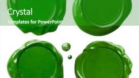  Presentation with credentials - Slides having credentials - green wax seals set isolated background and a forest green colored foreground