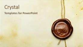  Presentation with credentials - PPT layouts featuring credentials - old paper with wax seal background and a cream colored foreground