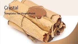  Presentation with credentials - PPT layouts consisting of credentials - pile old paper scroll background and a coral colored foreground