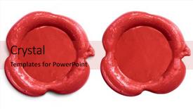  Presentation with wax - Presentation theme consisting of credentials - red wax seal isolated set background and a red colored foreground