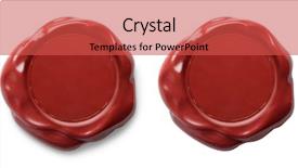  Presentation with credentials - PPT theme with credentials - red wax seal isolated background and a red colored foreground