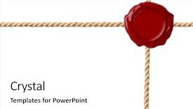  Presentation with credentials - Presentation theme enhanced with credentials - red wax seal with crossed background and a white colored foreground