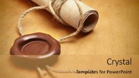  Presentation with wax - Beautiful slides featuring credentials - scroll with wax seal backdrop and a yellow colored foreground