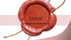  Presentation with credentials - Colorful presentation design enhanced with credentials - wax seal with rope isolated backdrop and a red colored foreground