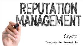  Presentation with reputation - Slide deck consisting of credibility - hand with marker writing background and a white colored foreground